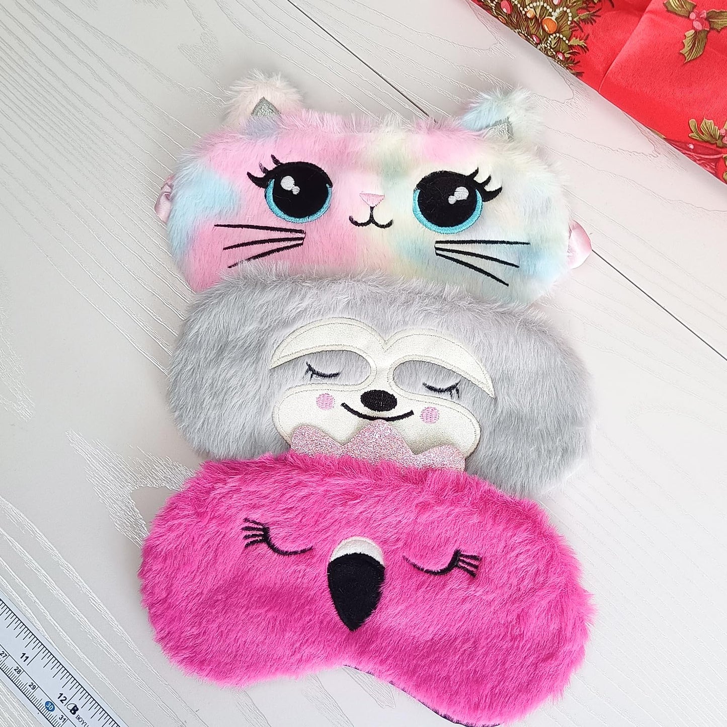 Cute Animal Sleeping Mask Soft Plush Blindfold Cute Rabbit Panda Koala Eye Cover Eyeshade for Kids Teens Girls Women (Flamingo)