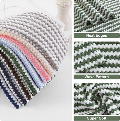 12 Pack 10 10 inches, Homaxy Kitchen Dish Cloths, Ultra Soft and Absorbent Dish Towels, Reusable Fast Drying Microfiber