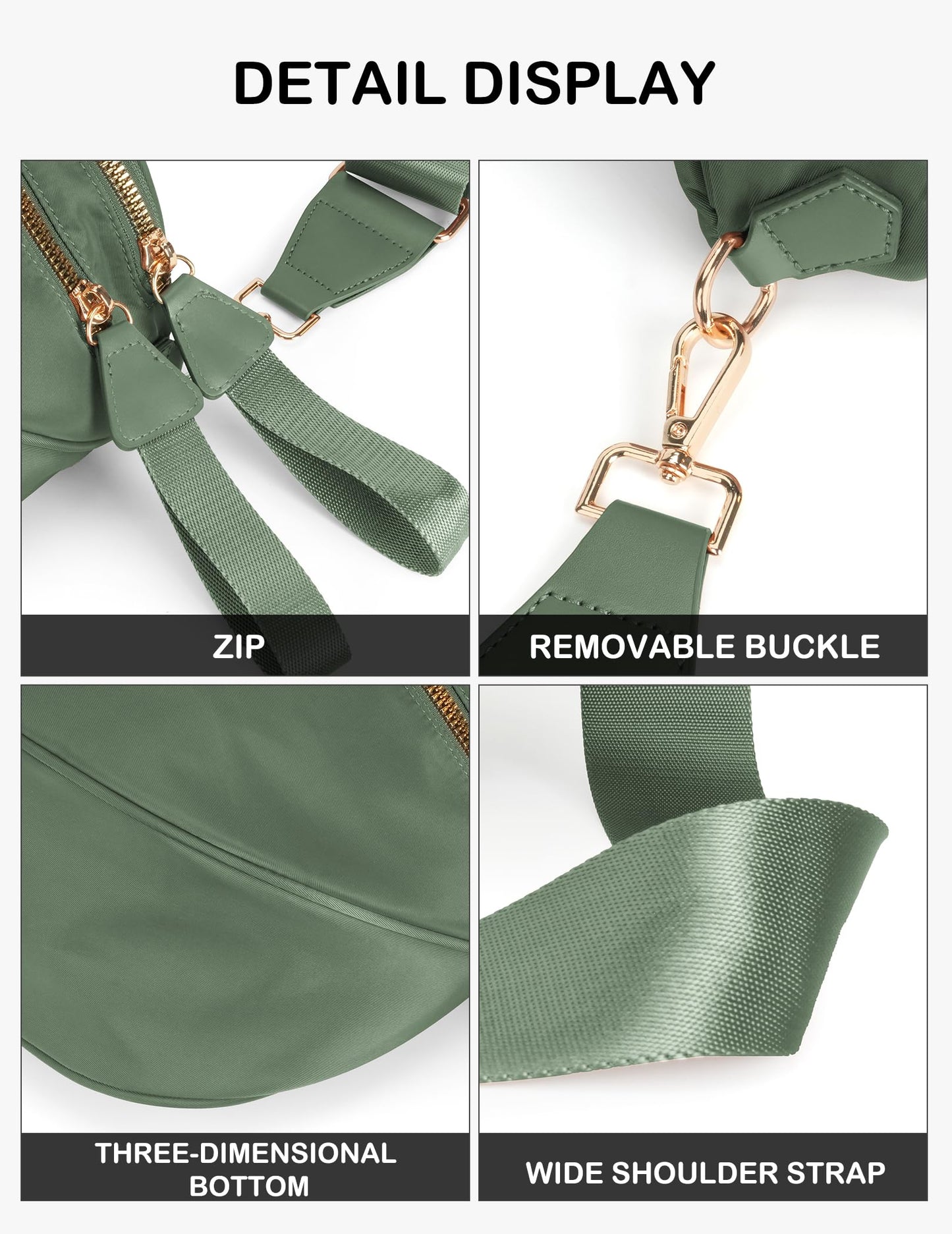 Spacious Nylon Crossbody Bag Bum Bag Handbags Wallets Purses Trendy Shoulder Bag for Women