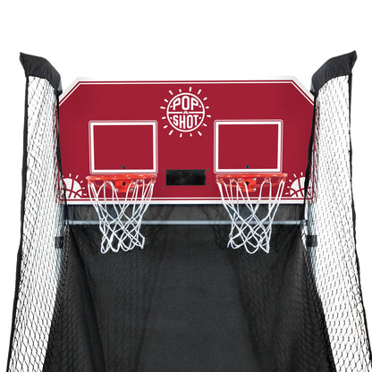 Pop-A-Shot - Home Dual Shot | Arcade Basketball Fun at Home | Infrared Sensor Scoring | 16 Game Modes | 7 Balls | Foldable Storage | for All Players (Red)
