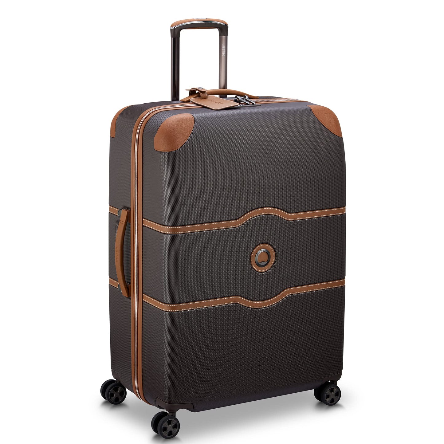 DELSEY PARIS Chatelet Air 2.0 - Hardside Checked Luggage 28 Inch Large - TSA Lock - 360° Spinner Wheels- Polycarbonate Travel Suitcase, Chocolate Brown