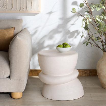 SAFAVIEH Couture Collection Henrietta Contemporary Ivory Concrete Accent Table (Fully Assembled)