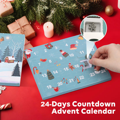Christmas Advent Calendar Bracelets 2026 for Girls, 24 Days DIY Jewelry Making Kit with 22 Charm Beads and 2 Adjustable Bracelets, Xmas Countdown Gift for Kids Teens Women