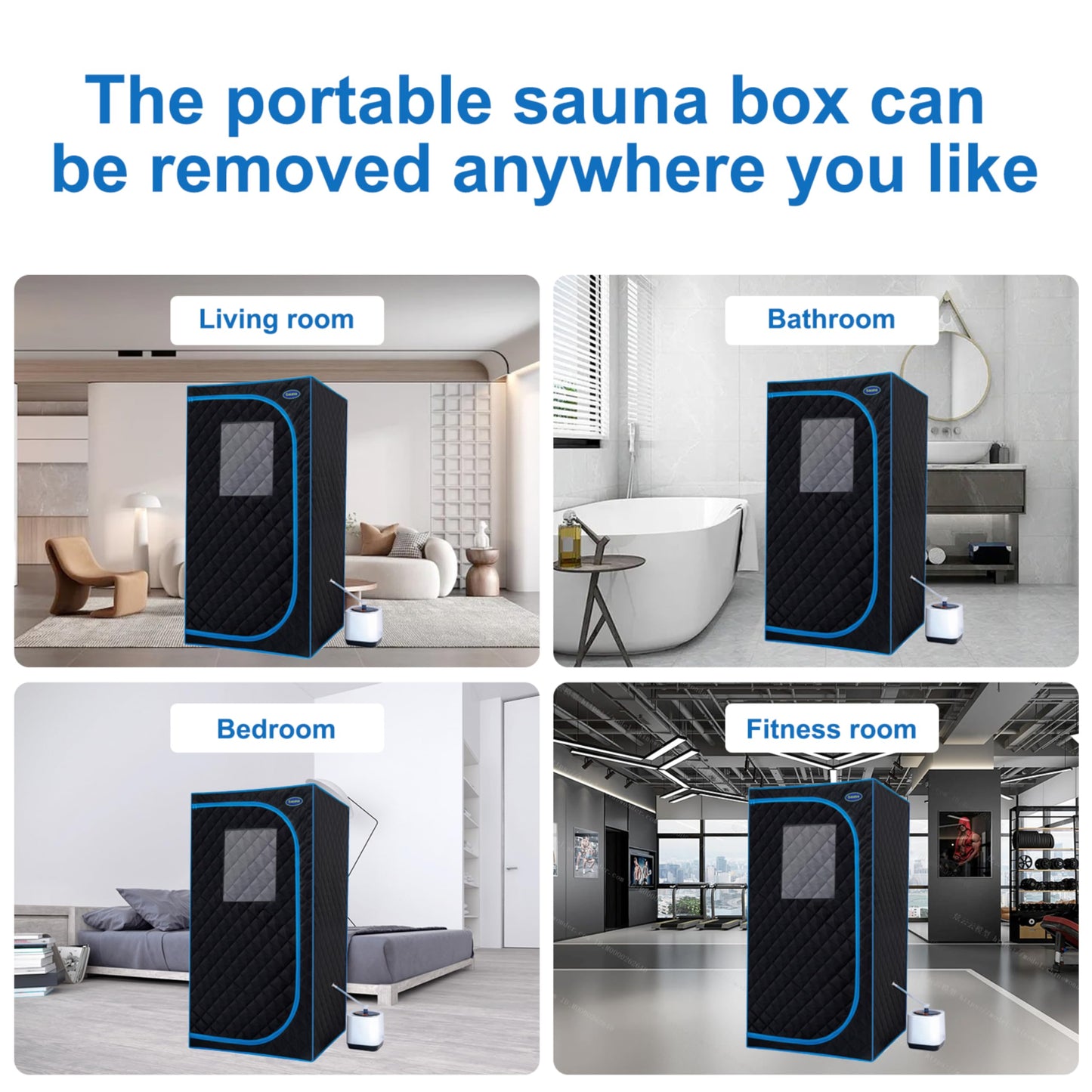 Portable Black Full Size Steam Sauna Tent - Personal Home Spa with Steam Generator, Remote Control, and Foldable Chair for Relaxation and Detox at Home