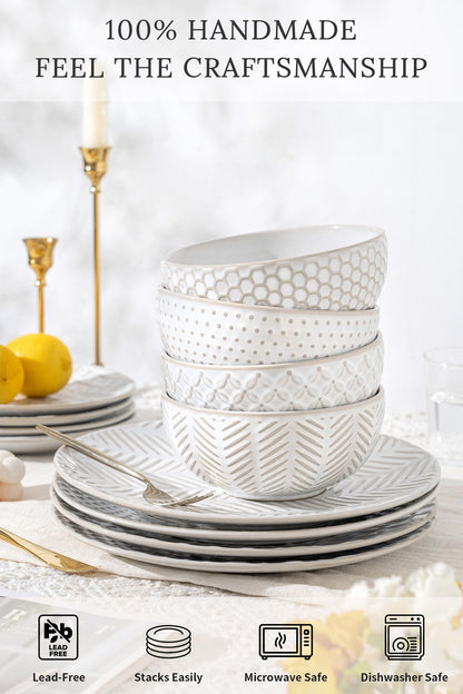 36-Piece Dinnerware Set for 12,Transform Your Table with Stylish Plates & Bowls,Ideal for Hosting, Entertaining & Special Occasions, Dishwasher Safe