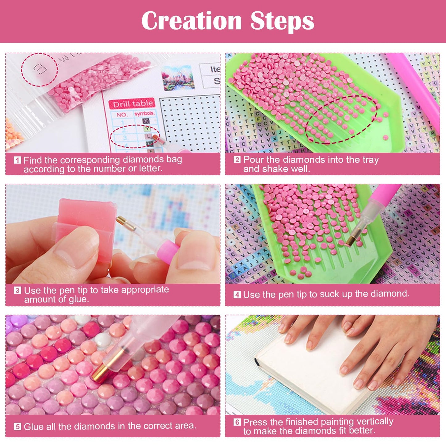MXJSUA DIY Flowers Diamond Painting Kits for Adults, Floral Jars Diamond Gem Art Painting for Beginners, Diamond Picture with Full Round Drill Dots Craft Set Gift, 12 * 16 Inch