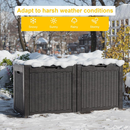 Regine Switzerland 31 Gallon Waterproof Outdoor Storage Box - Lockable Resin Deck Container for Patio & Garden (Black)