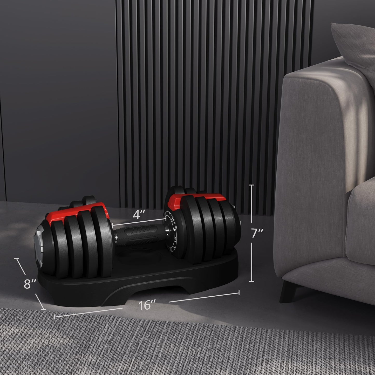 Yaheetech Adjustable Dumbbell Set 28/40/52.5/90LBS Adjustable Dumbbells Fast Adjust Dumbbell Weight Set with Anti-Slip Handle and Tray for Men/Women Home Gym Strength Training Equipment Single/Pair