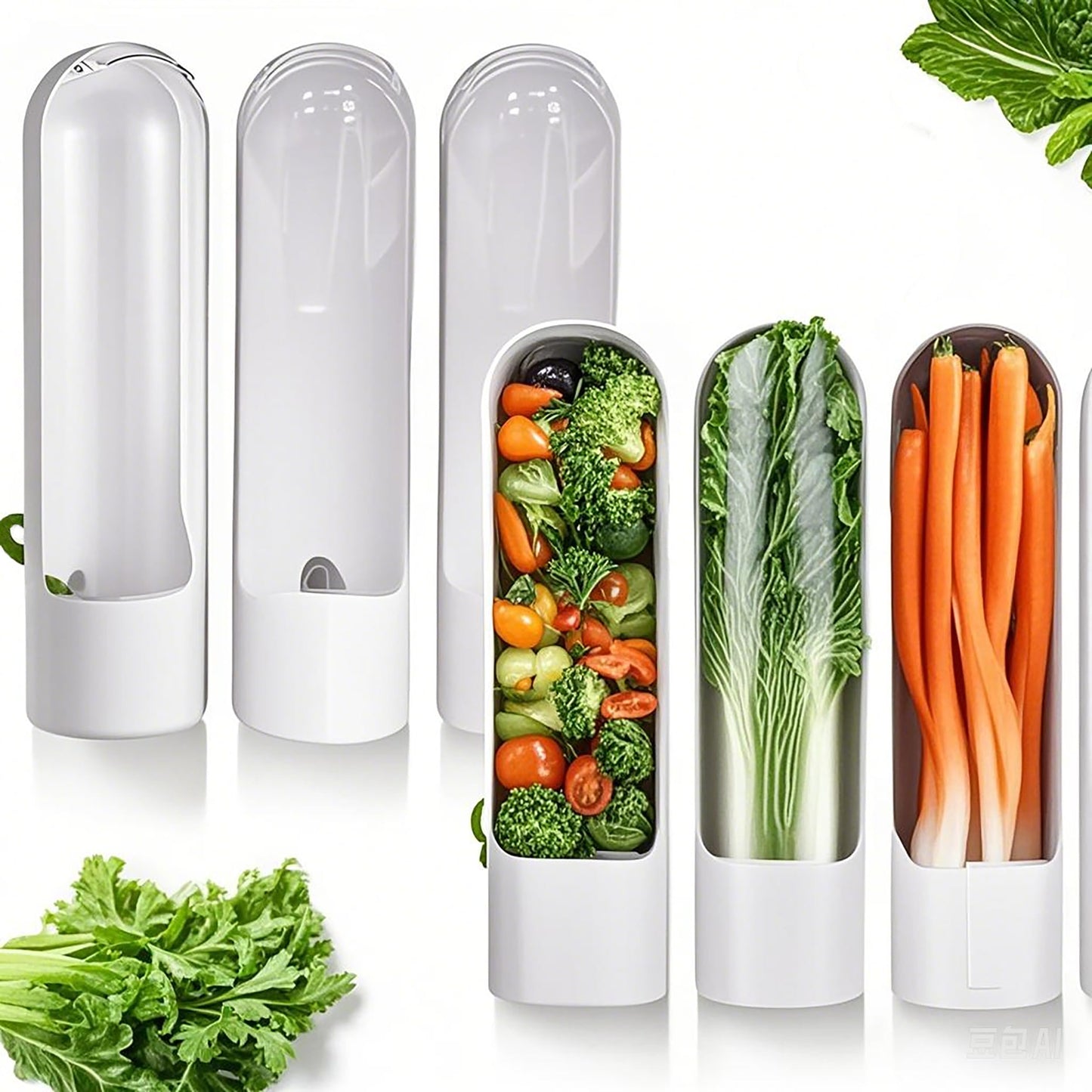 Ristpal 3Pack Herb Saver for Refrigerator for Cilantro, Parsley, Asparagus, Mint,Vegetable Preservation Containers, Keeps Greens Vegetables for 2-3 Weeks