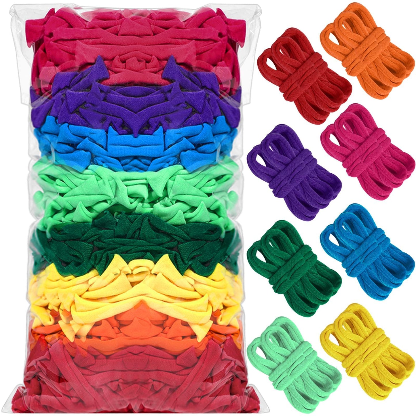ZOIIWA Refill Loops for 7 Inch Weaving Loom, 8 Colors Potholder Loom Potholder Making, Elastic Weaving Loop Craft Flexible DIY Kit Craft Bands for Adults DIY Rainbow Color Projects Gifts