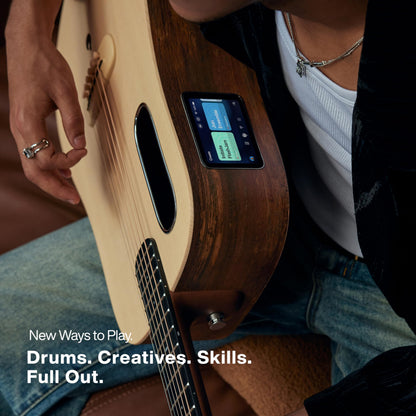 LAVA ME 4 Solid Spruce Top Series,HILAVA 2.0 Smart Acoustics Electric Guitars,right handed,with 3.5 inch TouchScreen,FreeBoost 2.0, Ideal Bag, Woodgrain Brown/Burlywood,36 inch