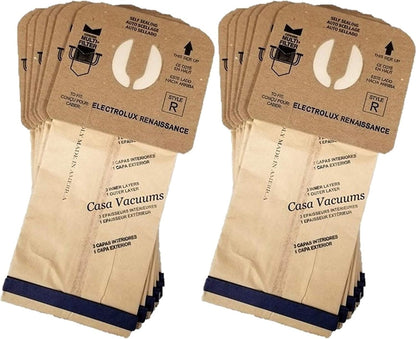 Casa Vacuums Compatible 12 +1 Pk for Style R - Aerus Electrolux Guardian Bag & HEPA Filter Kit