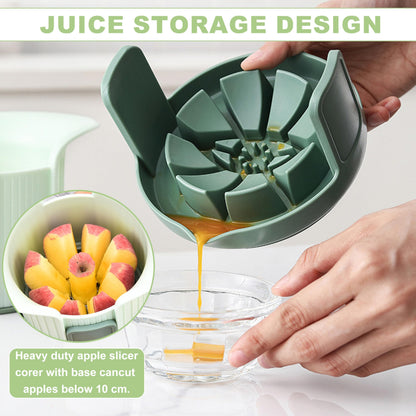 Apple Slicer, Heavy Duty Apple Corer and Slicer with Comfort Handles, 8-Slice Large Apple Slicer for Up to 3.8" Apples, with Extra Tomato & Fruit Cutting Blades