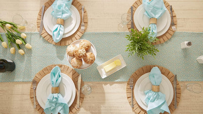 DII Aqua Braided Farmhouse Table Runner, 15 x 72 inches, 1-Piece