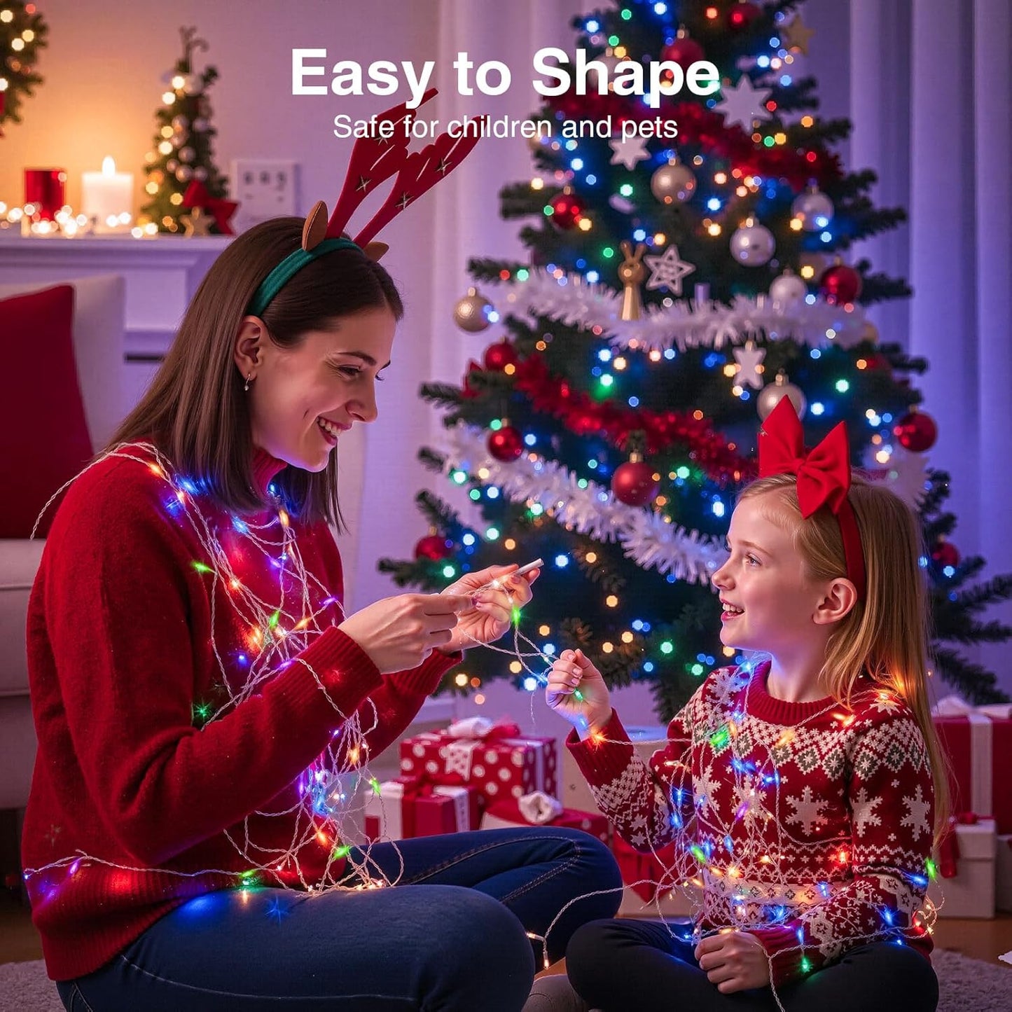 HALHSAP 33ft 100 Color Changing Fairy String Lights, LED Outdoor String Lights, Mini Battery Powered Copper Wire Starry