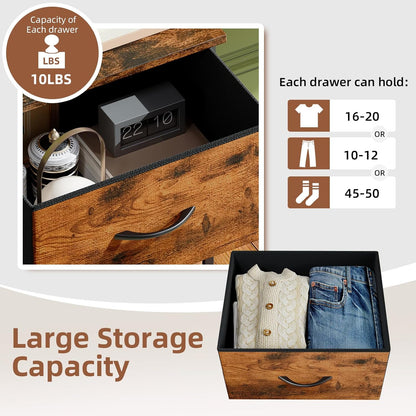 3 Closet Somdot Dresser for Bedroom with Drawers, Storage Organizer Chest of Drawers with Removable Fabric Bins