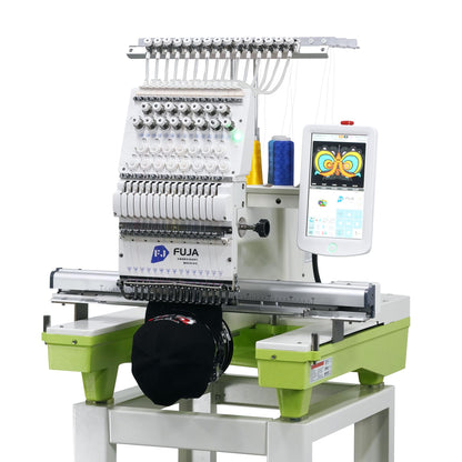 FUJA 15 Needle 14"x20" Large Area Commercial Embroidery Machine,1200 SPM High Speed, 10" Touch Screen, WiFi, Auto Color Change & Trim, for Hats, Jackets, Hoodies, T-Shirts and Patches