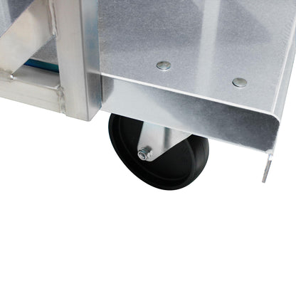 TrueCraftware- Heavy Duty Aluminum Full Size Sheet Pan Truck with 4 Each of 5" Swivel casters- Commercial Bakery Track for Full Size Sheet Kitchen Restaurant Cafeteria Pizzeria Hotel and Home