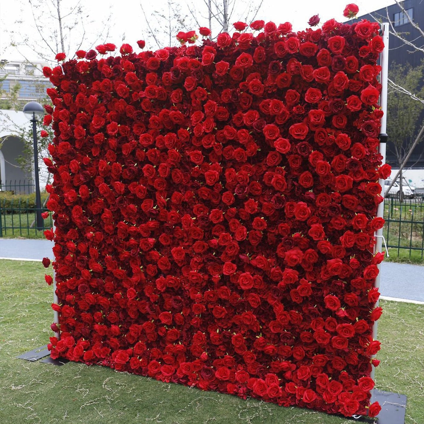 Somsiwey Artificial Flower Wall Panels, Elegant 5D Silk Rose Peony Flower Wall Backdrop Fake Flowers Wall Panel for Party Wedding Baby Bridal Shower Event Photo DIY