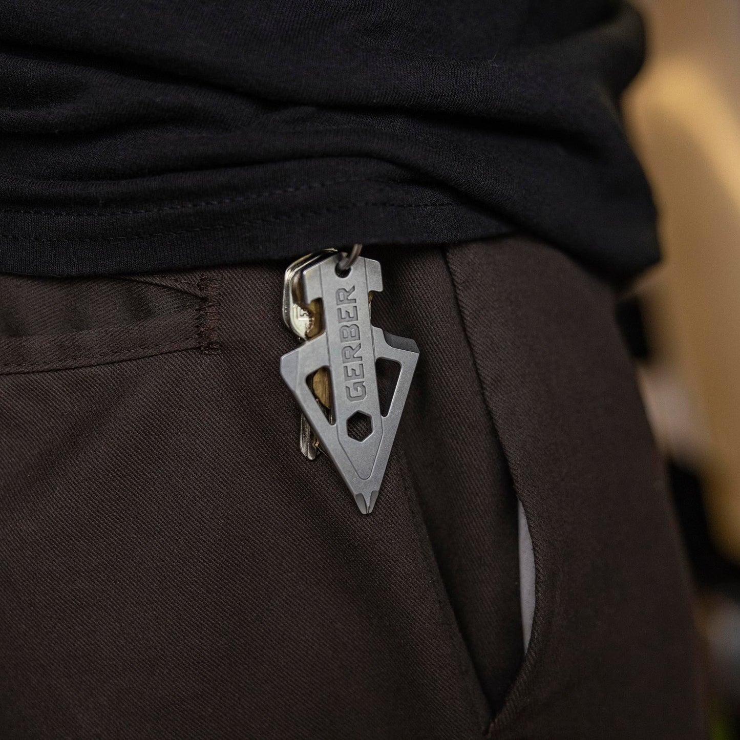 Gerber Gear Broadhead Keychain 5-in-1 Multitool, Clips to Pocket or Keychain with Bottle Opener, Flat Head Driver, Package Opener, Cross Driver and 1/4" Socket, EDC Gear for Everyday Carry