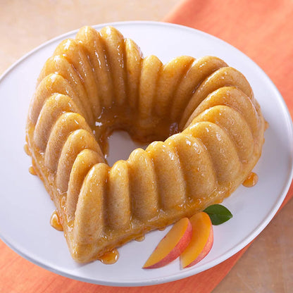 Kundalini Heart Shaped Cake Pan, 2PCS 9 Inch Heart Fluted Tube Cake Pans, Nonstick Silicone Cake Molds for Making Wedding, Valentine's Day and Family Cakes