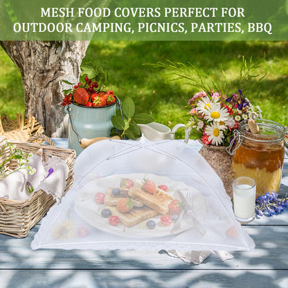 6 Pack Food Covers for Outdoors Mesh Screen Include 2 Extra Large (40"X 24") & 4 Standard (17"X 17") Food Tents Collapsible and Reusable Mesh Food Covers for Outside, BBQ Party Supplies, Fruit