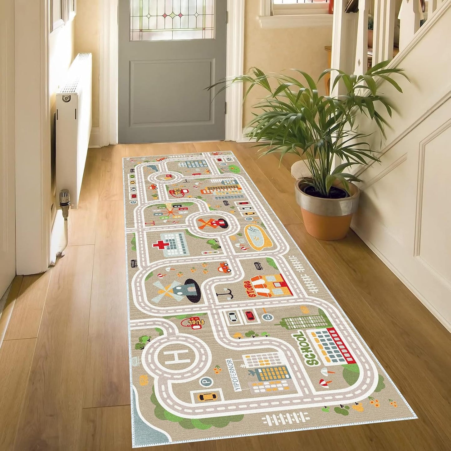 XRYZHC 2' 4' 2' 4') Kids Car Train Rug, x Boys Play Carpet, Floor Mat Playmat for Playroom Bedroom Kids Toddler RoomNon