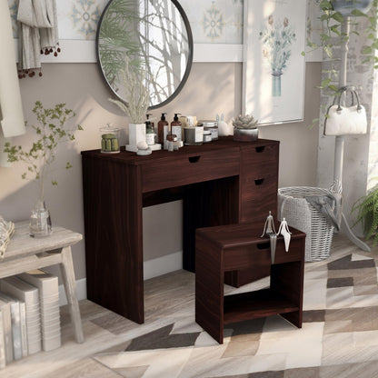 24/7 Shop at Home Frega Bedroom Vanity Set, Walnut