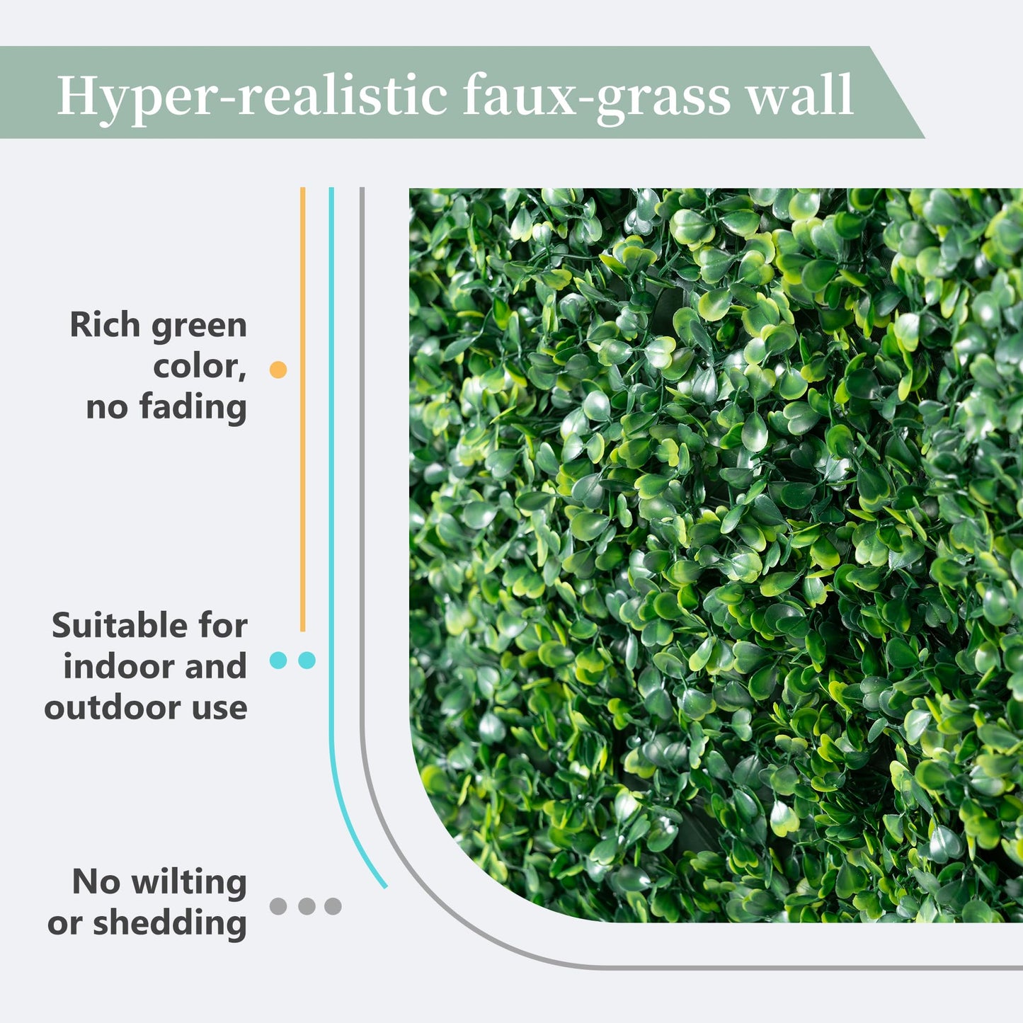 5×8 Ft 3D Artificial Green Grass Flower Wall Panels, Quick Assembly Storage Greenery Fake Backdrop Fence Screen for Wedding Baby Show Birthday Party Indoor Outdoor Garden Backyard Home Decor