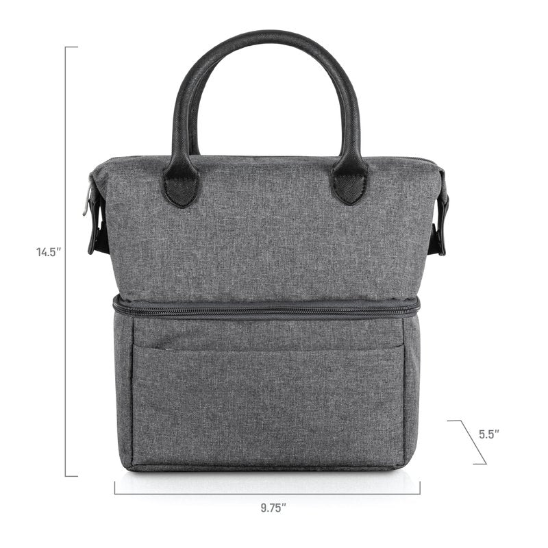 Picnic TIME NCAA LSU Tigers Urban Lunch Bag, Cooler Lunch Tote, Insulated Lunch Bag, (Gray with Black Accents)