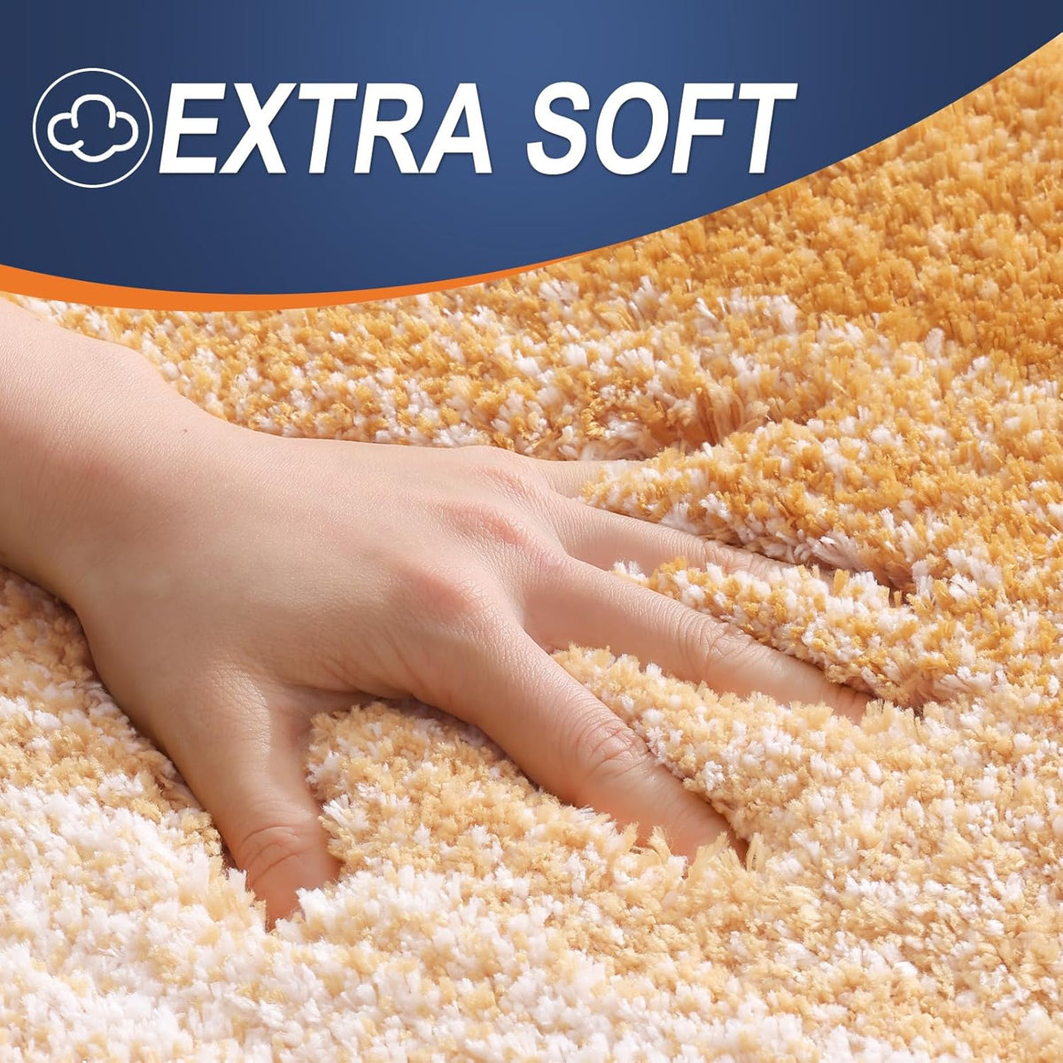 OLANLY Large Bathroom Rugs - Extra Soft Microfiber Mat 54x24 | Quick Dry & Washable, Golden Yellow