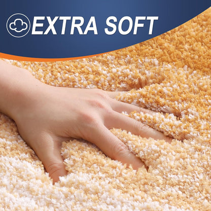 OLANLY Large Bathroom Rugs - Extra Soft Microfiber Mat 54x24 | Quick Dry & Washable, Golden Yellow