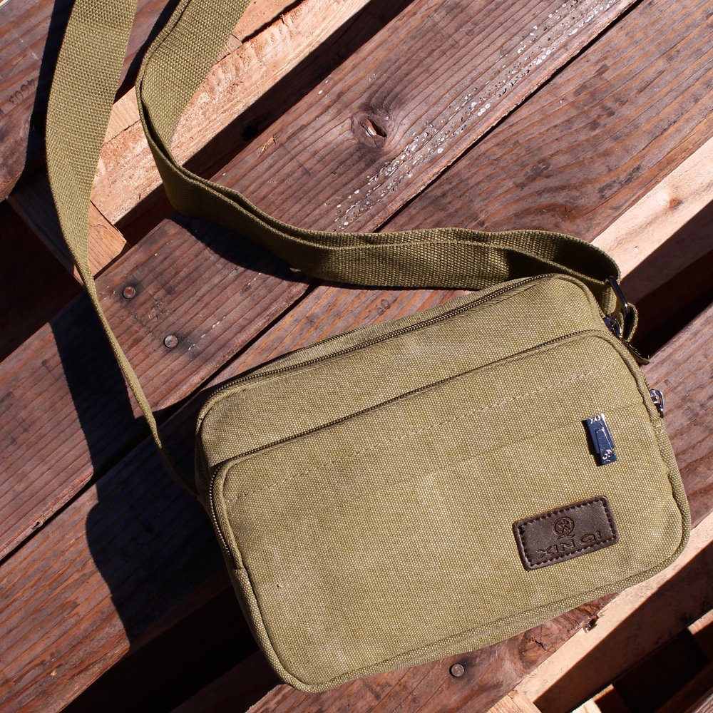 GEARONIC TM Men Vintage Crossbody Canvas Messenger Shoulder Bag School Hiking Military Travel Satchel