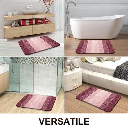 OLANLY Bathroom Runner Rug - Extra Soft Microfiber Mat with Rubber Backing | 59"x20", Quick Dry, Red