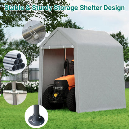 10×10 ft Outdoor Storage Sheds, Portable Storage Shelter Shed with Roll up Zipper Doors, Waterproof Outside Utility Shed Garage Tent for Motorcycle, Bicycles and Camping Tools