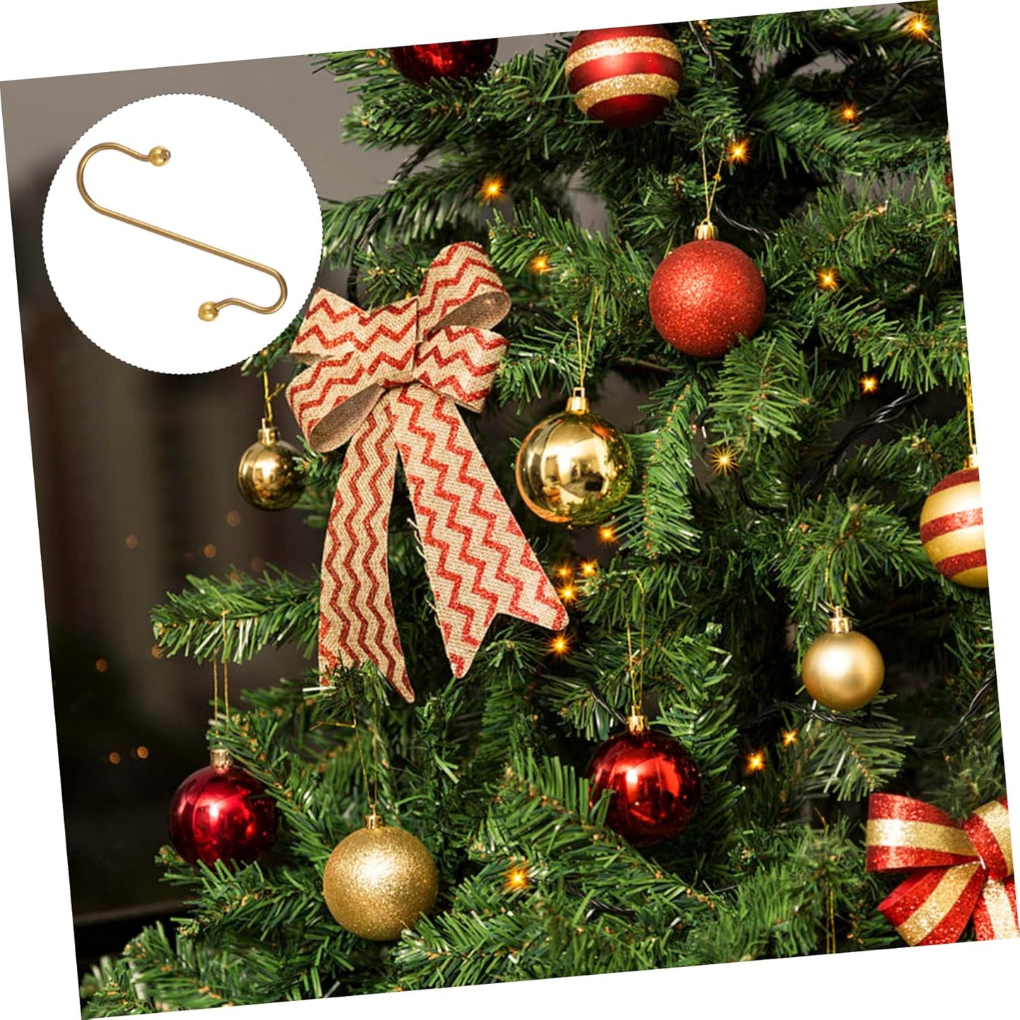 40pcs Hook up Christmas Tree Hangers - Holiday Ornament Hanger Hooks for Ornaments, Christmas Party Favor