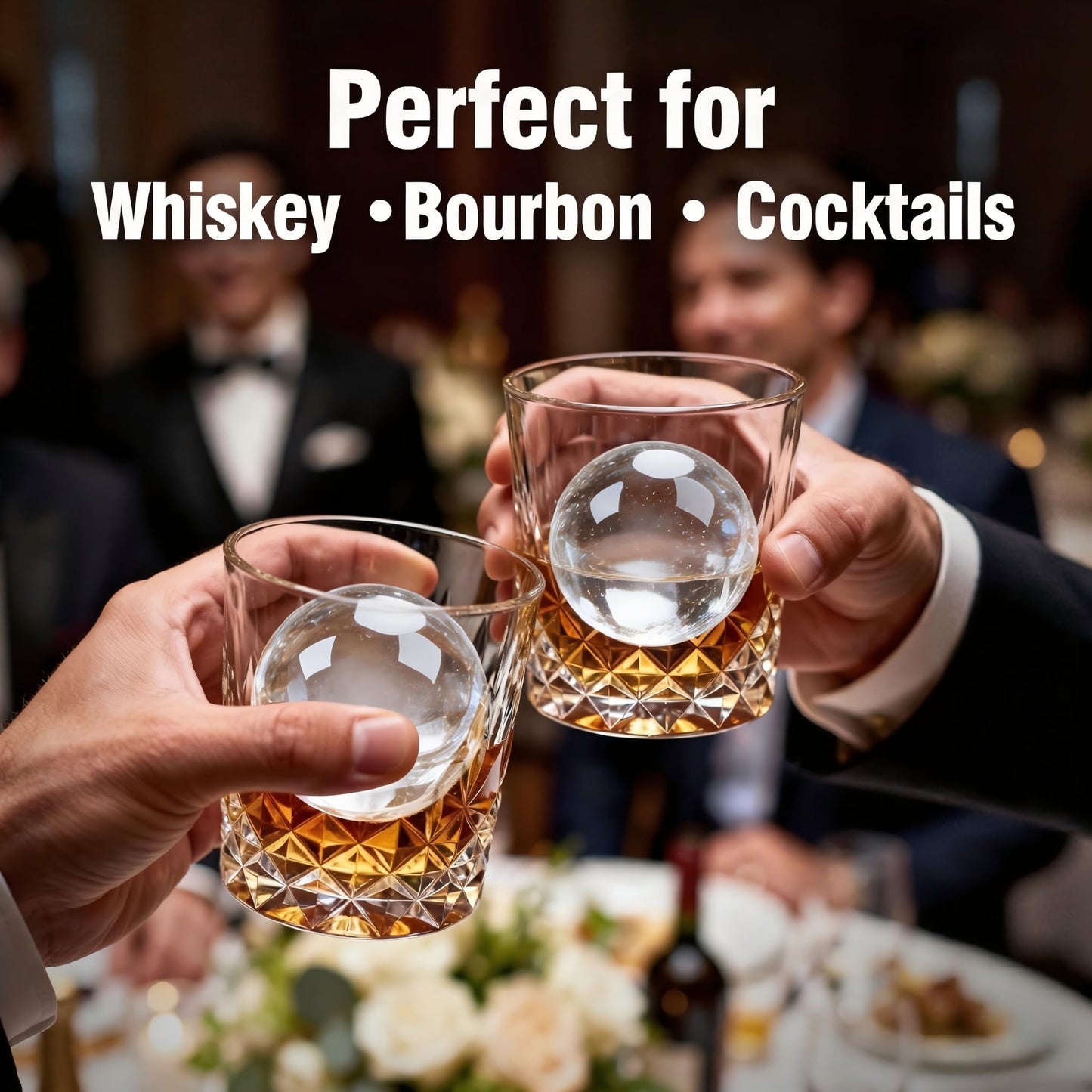 Clear Ice Cube Maker Premium Gift Set – Stainless Steel Whiskey Ice Ball Mold, 2.5” Ice Sphere with BPA-Free Silicone, Slow Melting Easy Release Ice for Bourbon Cocktails, Ideal Gifts for Men Dad