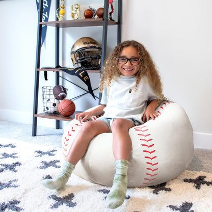 Big Joe Classic Bean Bag Chair, Mini Clouds Oat Smartmax, Durable Polyester Nylon Blend, 2 feet Round