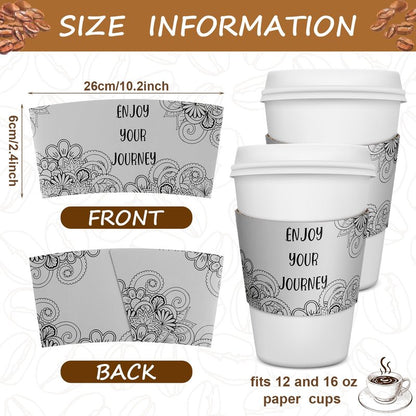 Dingion 200 Pack Coffee Cup Sleeves Corrugated Cardboard Motivational Disposable Sleeve for Inspiring Cold or Hot Beverage Chocolate Coffee Tea, Fits 12oz 16oz Paper Cups