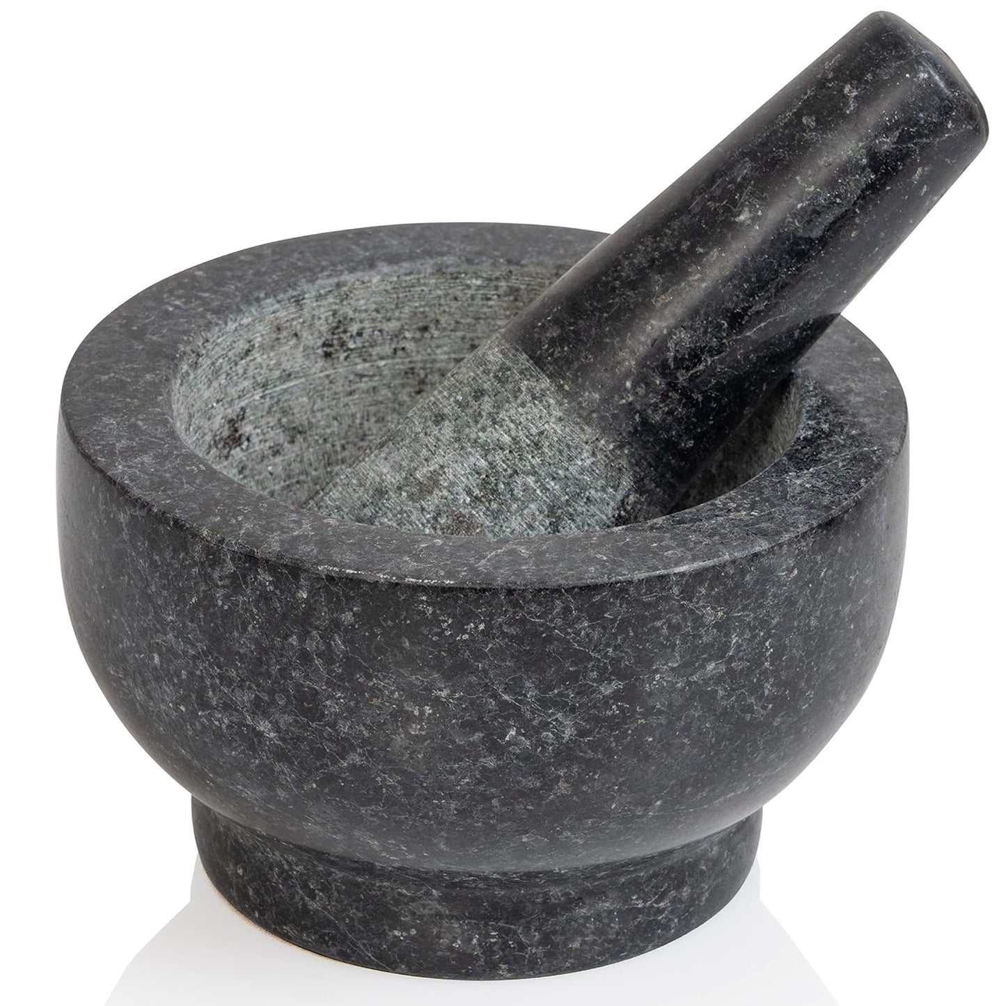 Set 5 Inch Maxam Mortar and Pestle - - Heavy Natural Granite Spice Grinder Bowl, Herb Crusher, Make Fresh Guacamole at