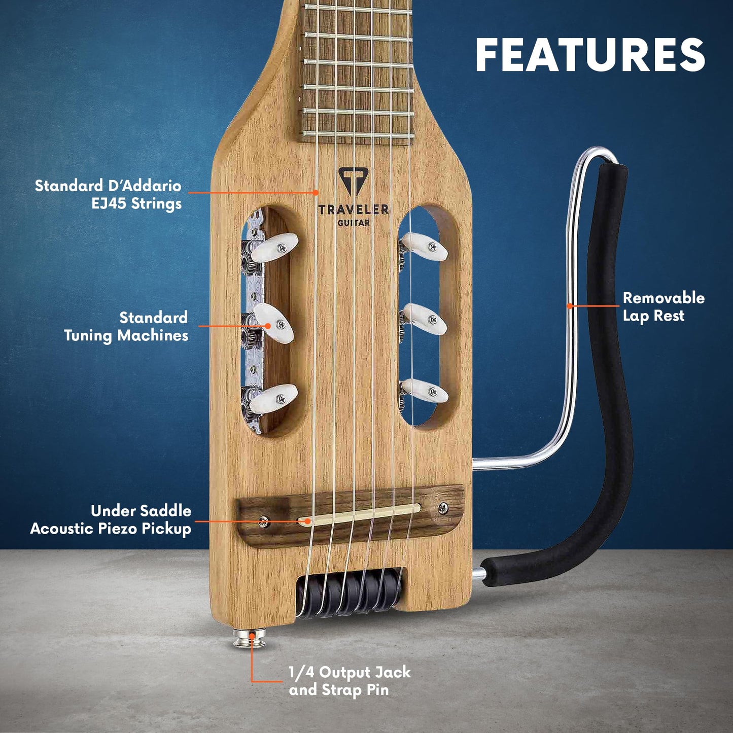 Traveler Guitar Ultra-Light Classical 6 String Guitar, Right, Mahogany (ULN MHSBW)