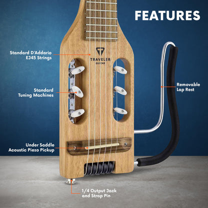 Traveler Guitar Ultra-Light Classical 6 String Guitar, Right, Mahogany (ULN MHSBW)