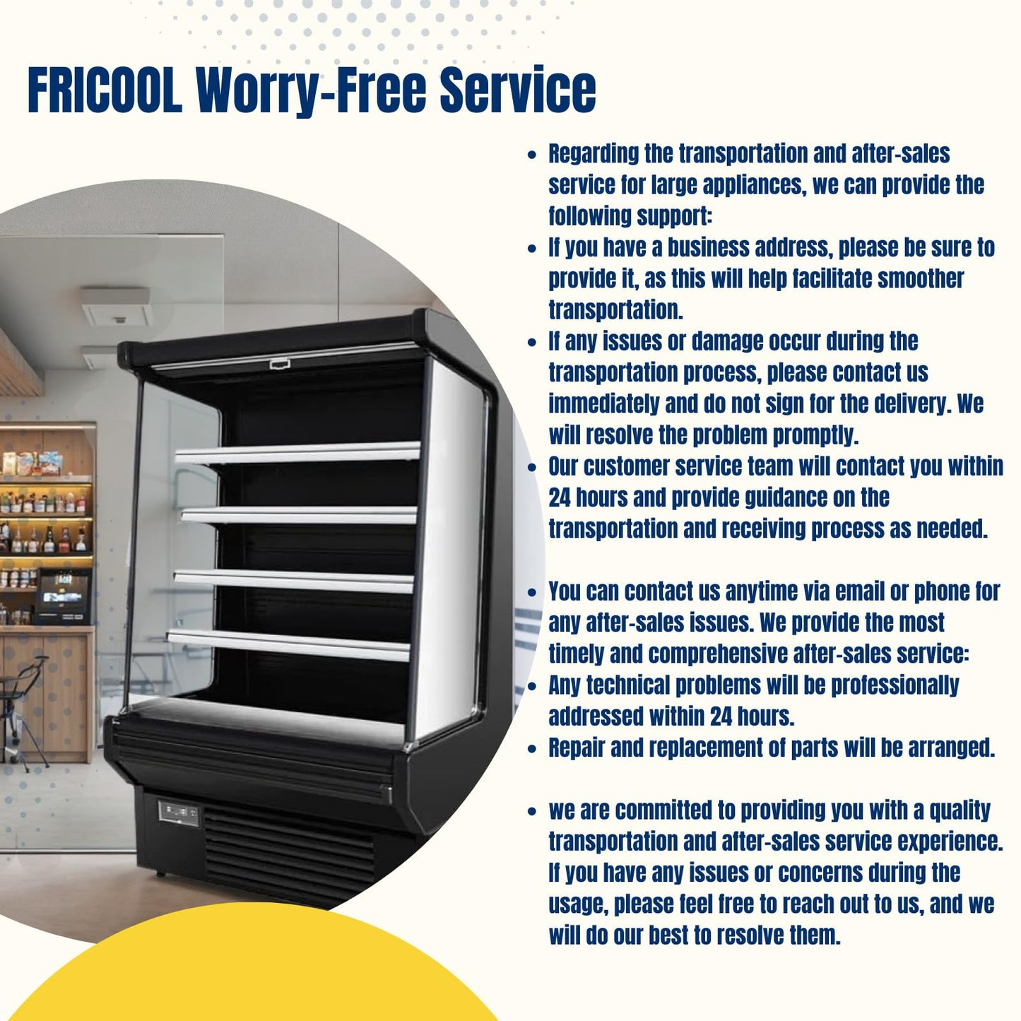FRICOOL Food Refrigerated Display Case for Commercial Bakery Pastry Front Open Air Refrigerated Display Cooler Case, Movable Shelves and Adjustable Legs, 36~41℉ (61.4 Inches, Black)