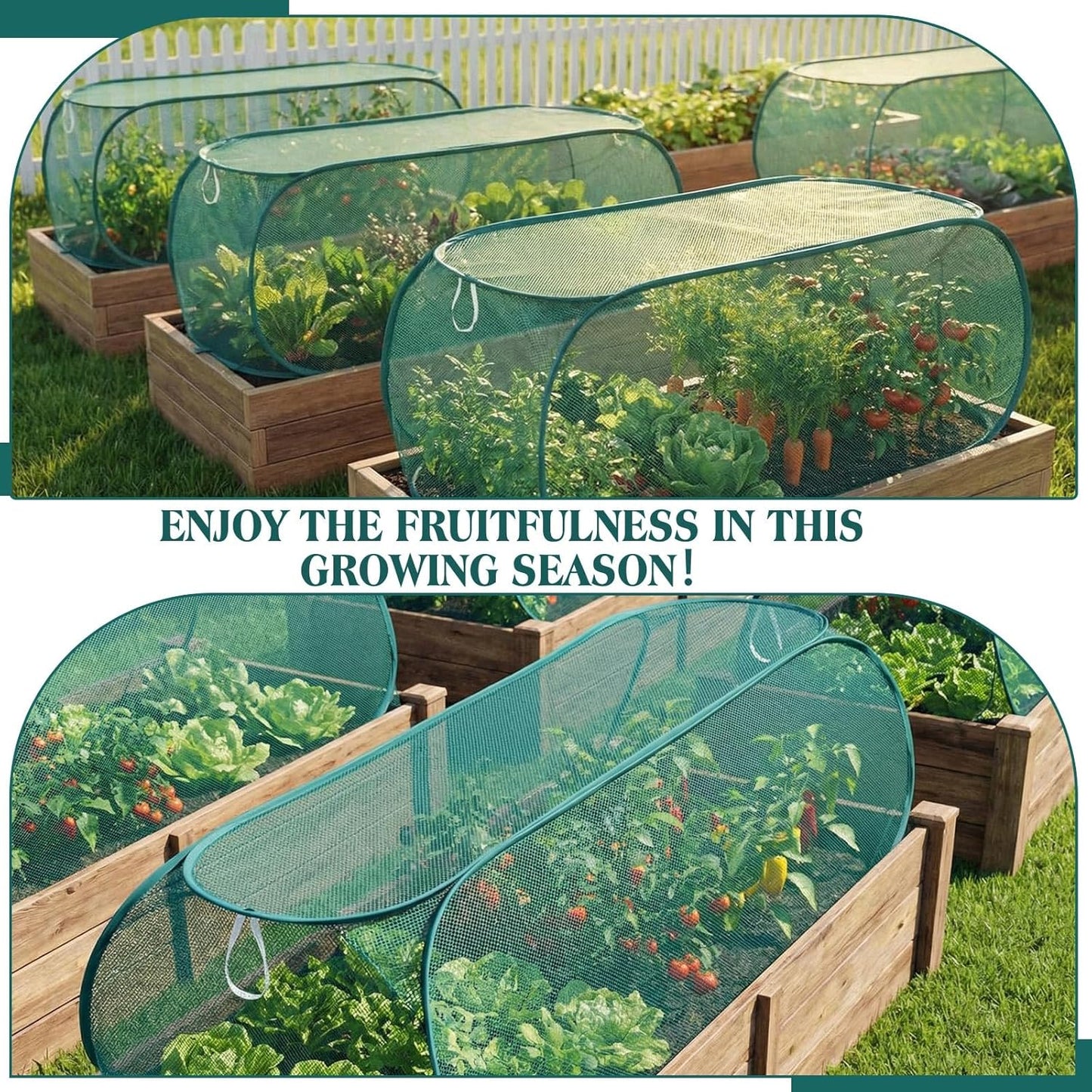 Threehoney 4 35'' 14'' 16'' Pcs x x Pop up Garden Mesh Plant Cover Outdoor Plant Protector Garden Row Raised Bed Cover