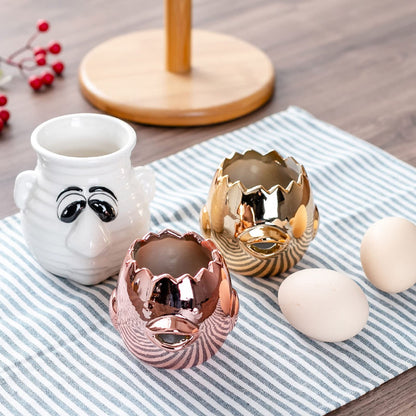 Ceramic Egg Separator, Funny Cartoon Ceramic Egg White and Yolk Separator Mug Kitchen Gadget Dishwasher Safe Ceramicly Mug for Home Cooks White Elephant Gift