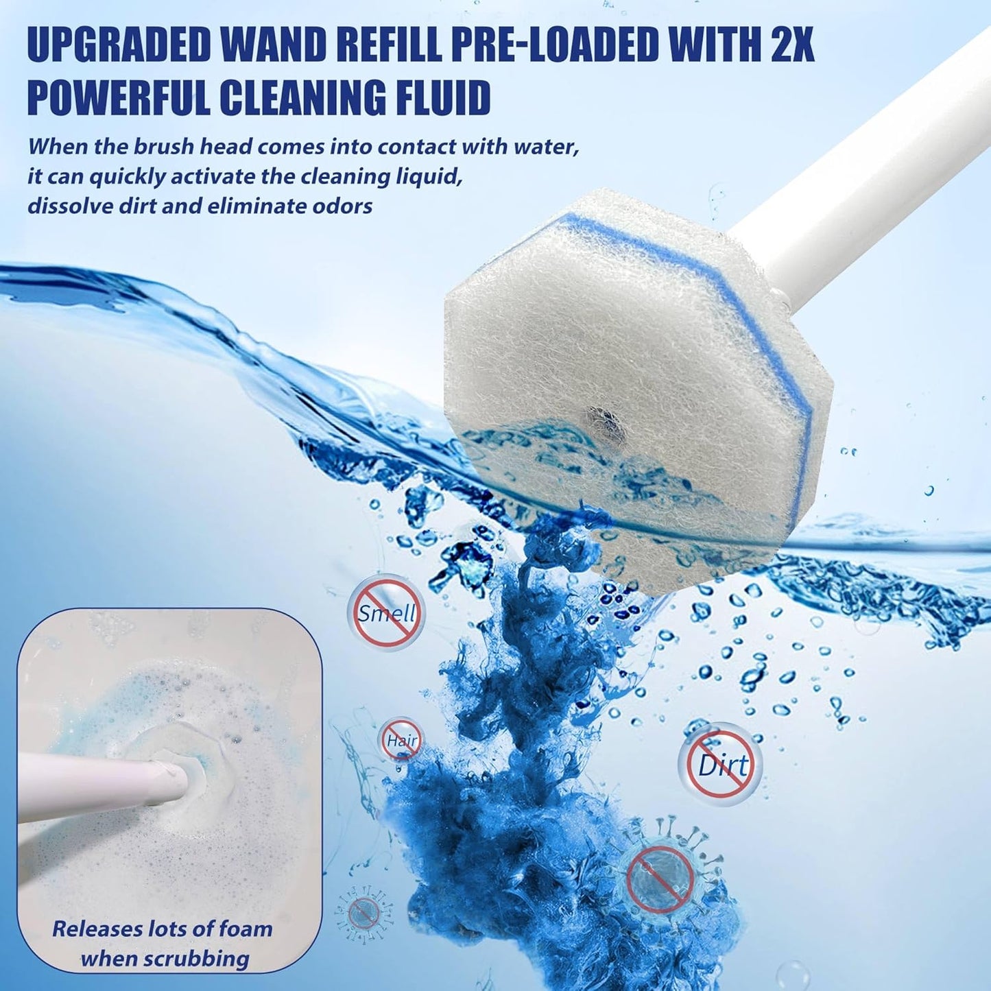 Set 30 System-1 1 Caddy&30 Disposable Toilet Brush and Holder with Refills, Wall-Mounted Toilet Brush, Toilet Cleaning