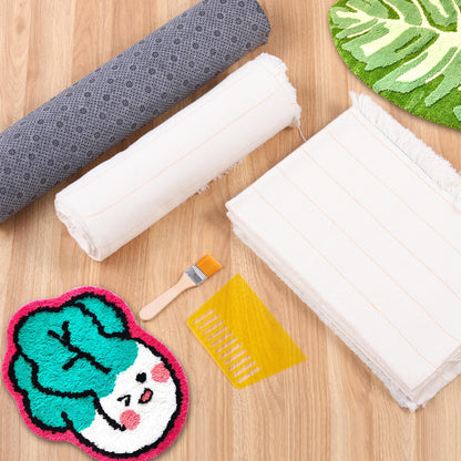 4 Pcs 79'' x 59" Large Tufting Cloth for Rugs and 71'' x 39" Non Slip Final Backing Tufting Cloth with Marked Lines Primary Tufting Cloth Rug Tufting Kit for Tufting Gun Punch Needle DIY Rug