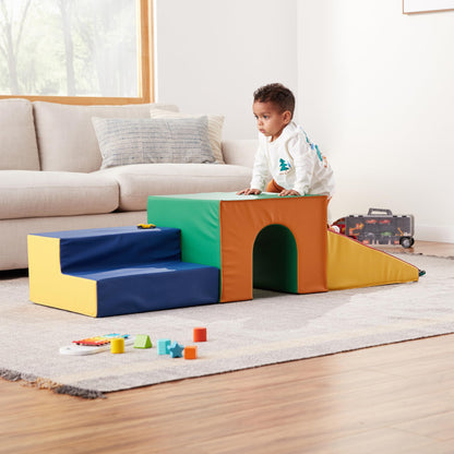 Amazon Basics Kids Soft Play Tunnel, Crawling Tunnel for Toddlers, Indoor Gross Motor Toy, 60 x 20 x 15 inches