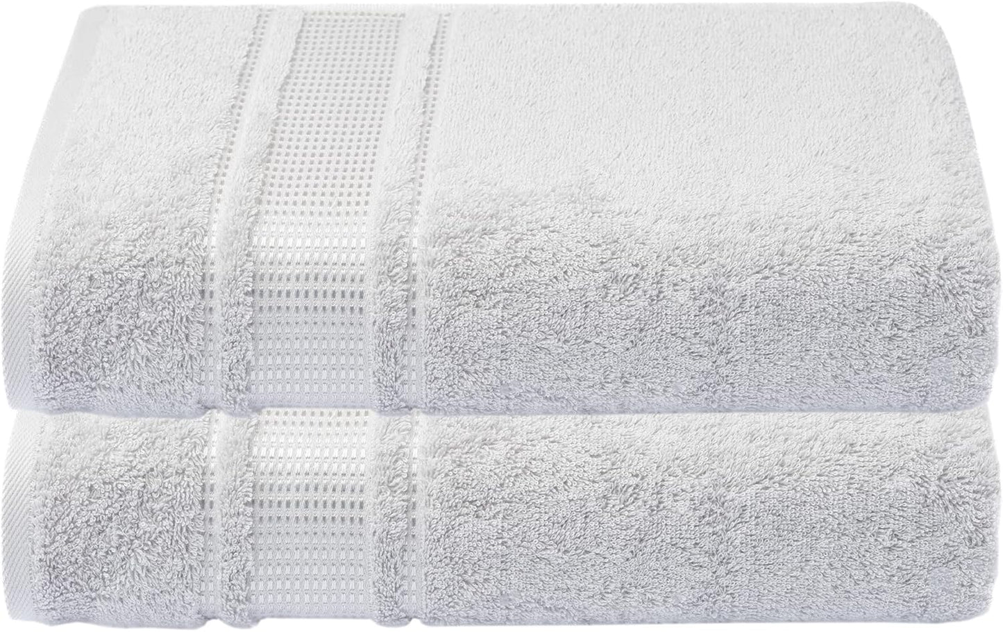 2 100% 28 55 Melissa Linen, Piece, Silver Light Grey Bath Towels, Turkish Cotton Bath Towels for Bathroom, Absorbent