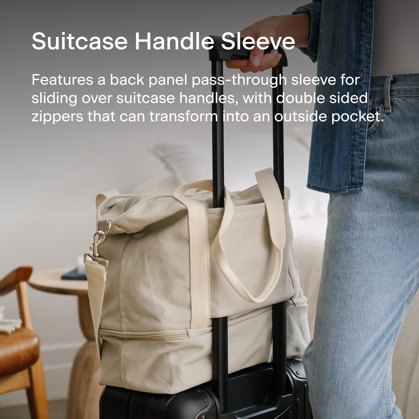 Lo & Sons Catalina Deluxe Tote - Spacious Canvas Travel & Everyday Bag With Shoe Compartment, Luggage Sleeve, Padded Strap | Versatile Durable Bag For Women, Men for Weekend, Hospital, Gym, Carry On